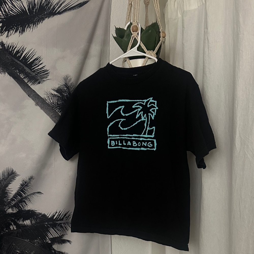 Billabong Black Tee with Aqua Graphic
